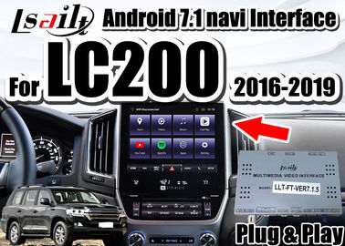 Land Cruiser 2016-2019 LC200 için yerleşik CarPlay, YouTube, GPS Navigasyon ile Lsailt Android Otomatik Arayüzü