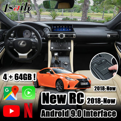 Android Auto, NetFlix, YouTube RC200t RC300h ile Lexus 2013-2021 RC için PX6 RK3399 CarPlay/Android Arayüzü