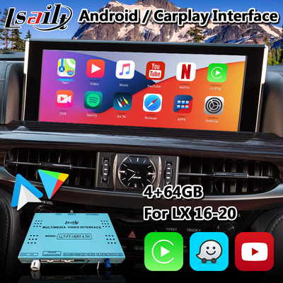 Fare Kontrollü Lexus LX 570 için Lsailt Android 9.0 Video Arayüzü 2016-2020, GPS Navigasyon Waze Mirrorlink lx570