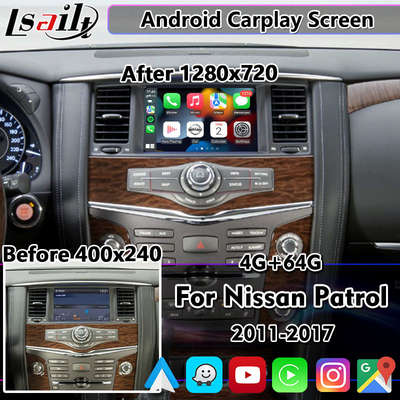 Kablosuz Android Auto ile Nissan Patrol Y62 Pathfinder 2011-2017 için Lsailt 8 Inç Android Carplay Ekran