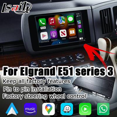 Nissan Elgrand E51 Series3 Japonya Spec için Lsailt Kablosuz Carplay Android Oto Arayüzü