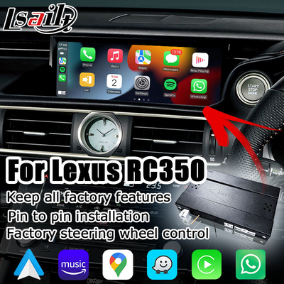 Lexus RC RC350 RCF RC200t RC300h RC300 android oto için kablosuz carplay