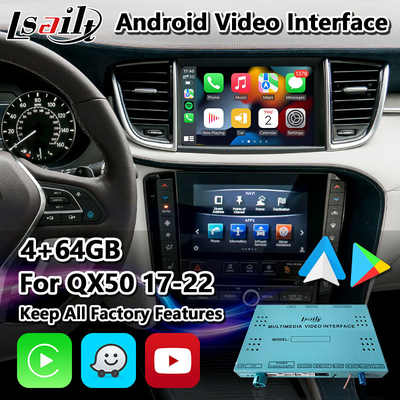 Lsailt 4+64GB Android Multimedya Video Arayüzü 2017-2022 için Infiniti QX50 Kablosuz Carplay ile