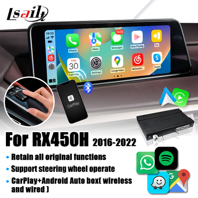 RX450H 2016-2022 RX350 Desteği Kablosuz Android Auto, Kameralar için Lexus CarPlay arayüzü