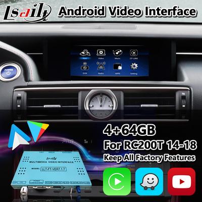 Lsailt Android Araba Video Arayüzü Lexus RC200t RC300h RC350 RCF RC300 F-Sport RC 2014-2018 için