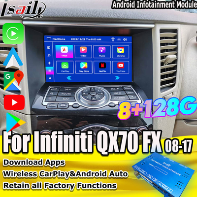 Infiniti QX70 FX35 FX37 2008-2017 için Lsailt 8G Android Multimedia Arayüzü Entegre Kablosuz CarPlay, Android Auto