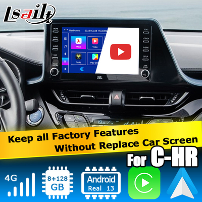 Toyota C-HR CHR kablosuz android otomatik araba oynatımı ile Android 13 multimedya ara yüzü
