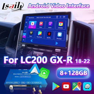 Toyota Land Cruiser LC200 LC-GT GXR 2018-2021 Dokunmatik 3 için 4+64GB Android Carplay Video Arayüzü
