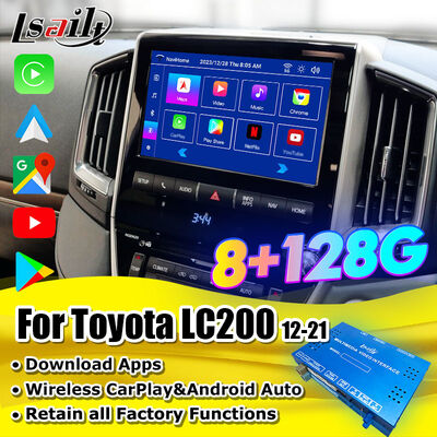 Land Cruiser LC200 VXR VX GXL Sahara V8 2013-2021 OEM Ekran Yükseltme için Android 13 Multimedya Video Arayüzü, Kablosuz CarPlay, YouTube