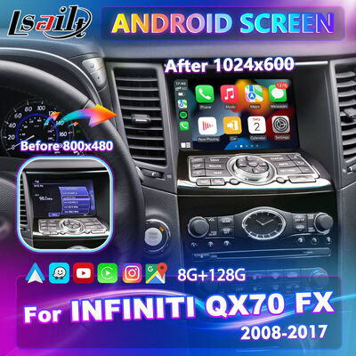 Lsailt Android Carplay 2008-2017 Infiniti FX35 FX37 FX50 FX30D FX QX70 için multimedya ekranı