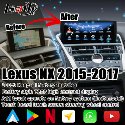 Lexus NX200t 10.25 Dokunmatik Ekran yükseltme Hexa İşlemci Android Otomatik Kablosuz Carplay