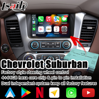 Dikiz WiFi videolu Chevrolet Suburban Tahoe için Android otomatik carplay kutusu arayüzü
