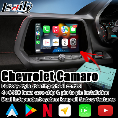Chevrolet Camaro 2016-2019 için 4 + 64GB Android Auto carplay Video Arayüzü Ses Kontrolü