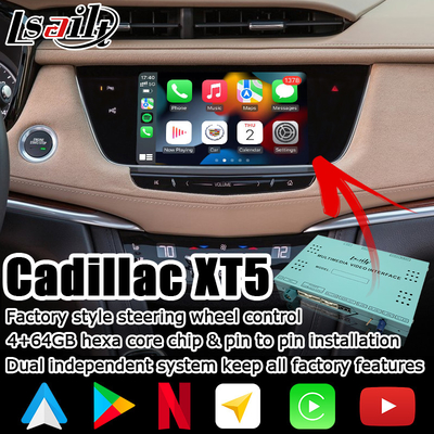 Cadillac XT5 video için GPS kablosuz carplay Android otomatik navigasyon kutusu video arayüzü