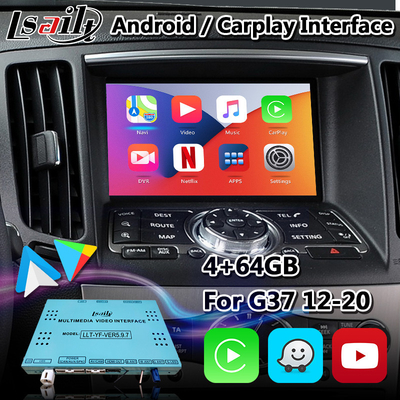 GPS Navigasyonlu Infiniti G37 için Android Carplay Arayüzü Android Auto NetFlix