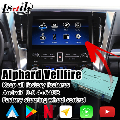 Toyota Alphard Vellfire JBL için Android otomatik kablosuz carplay multimedya arayüzü