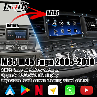 Infiniti M35 M45 Nissan Fuga HD çoklu parmak dokunmatik ekran yükseltme carplay android otomatik video arayüzü