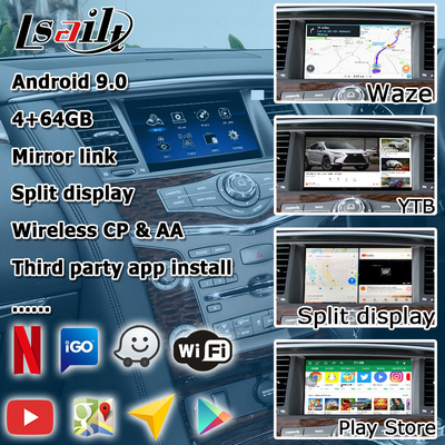 Nissan Patrol Y62 2010-2016 android otomatik carplay youtube video arayüzü ile dokunmatik ekran yükseltmesi