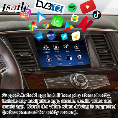 Nissan Patrol Y62 2010-2016 android otomatik carplay youtube video arayüzü ile dokunmatik ekran yükseltmesi
