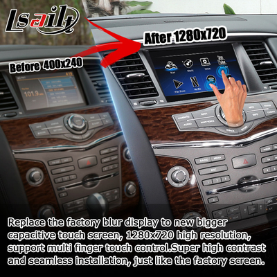 Nissan Patrol Y62 2010-2016 android otomatik carplay youtube video arayüzü ile dokunmatik ekran yükseltmesi
