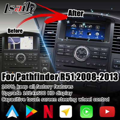 Nissan Pathfinder IT08 R51 HD ekran yükseltme kablosuz carplay android otomatik navigasyon kutusu