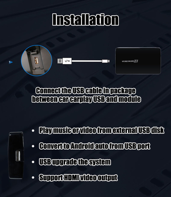 Araba Video Arayüzü Android 9.0 AI Kutusu USB HDMI carplay ile Hyundai Kia arabalar için