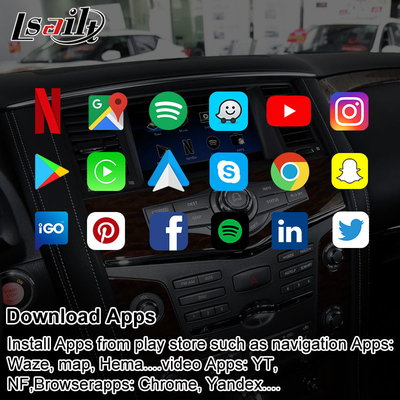 Devriye Nissan Armada için Kablosuz CarPlay, YouTube, Yükseltme Ekranı ile Lsailt Araba Multimedya Ekranı