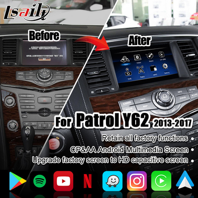 Devriye Nissan Armada için Kablosuz CarPlay, YouTube, Yükseltme Ekranı ile Lsailt Araba Multimedya Ekranı