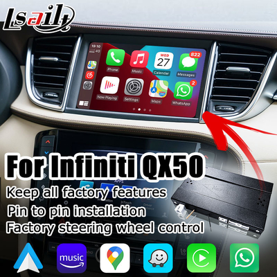 Infiniti QX50 2018 OEM yükseltmesi için kablosuz Carplay Android Auto medya kutusu