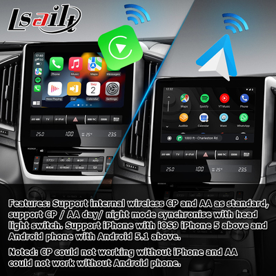 Toyota Land Cruiser LC200 OEM tarzı kablosuz carplay android otomatik multimedya arayüzü yükseltmesi