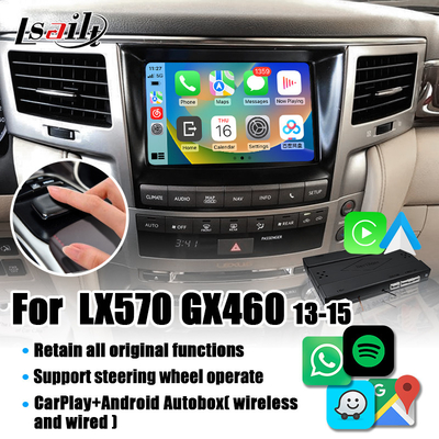 Kablosuz Android Auto, Google Haritası ile LX570 2013-2015 GX460 için Lexus CarPlay Arayüzü
