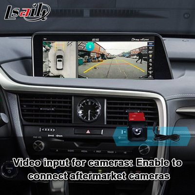 RX450H 2016-2022 RX350 Desteği Kablosuz Android Auto, Kameralar için Lexus CarPlay arayüzü