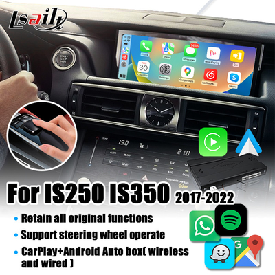 Lexus IS250 IS350 IS300 için Lexus CarPlay Arayüzü Android Auto ile Kamera Arayüzü