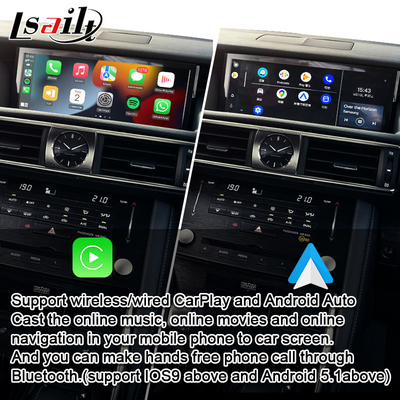 Lexus IS250 IS350 IS300 için Lexus CarPlay Arayüzü Android Auto ile Kamera Arayüzü