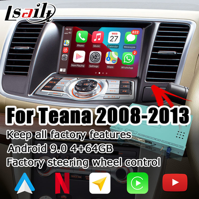 Kablosuz carplay android otomatik entegrasyonuna sahip Nissan Teana J32 Android video arayüzü