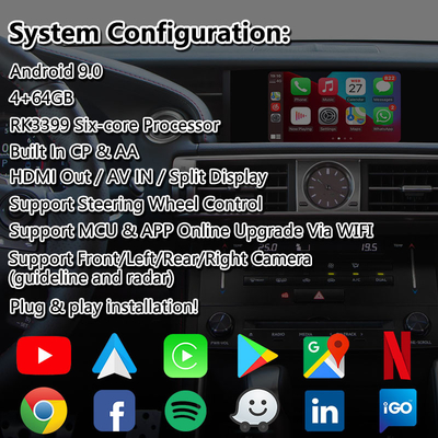 Lsailt Android Video Arayüzü Lexus IS250 IS300h IS350 IS200t IS300 IS Fare Kontrolü 2013-2016