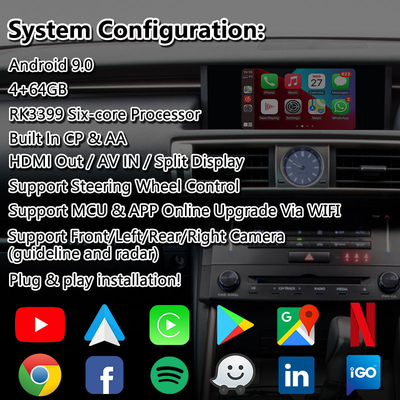 Lsailt Android Multimedia Arayüzü Lexus IS 300h 250 350 200t 300 AWD F Sport XE30 2013-2016 için