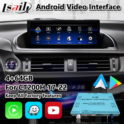 Lsailt Android Navigasyon Video Arayüzü Lexus CT 200h FSport 2017-2022 için