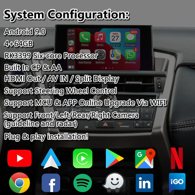 Lsailt Android Multimedia Video Arayüzü Lexus NX300h NX200t NX F-Sport Touchpad Kontrolü 2014-2017 için