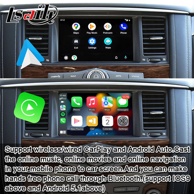 Nissan Patrol Y62, Pathfinder, Armada için Pin to Pin CarPlay Arayüzü Android Auto, Google Harita, Waze dahil