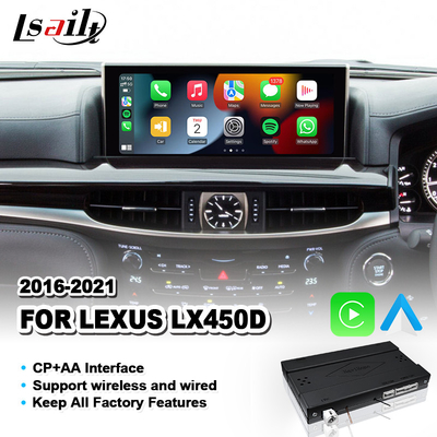 Kablosuz CP AA Lexus LX 450d 570 570s VDJ200 J200 2016-2021 için Android Otomatik Carplay Arayüzü