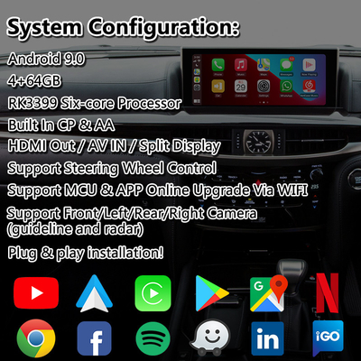 Lsailt Android Carplay Multimedia Video Arayüzü 2016-2021 Lexus LX 570 LX570
