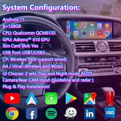 Lsailt 8+128GB Android Multimedia Carplay Arayüz Kutusu Lexus LS LS600h LS460 2012-2017