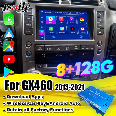 GX460 2014-2021 için 8+128GB Android 11 Lexus Video Arayüzü Kablosuz CarPlay, Android Auto dahil