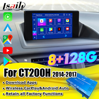 Lsailt Kablosuz CarPlay Android Video Arayüzü Lexus CT CT200H 2014-2017 Destek İndir APP'ler, NetFlix, YouTube