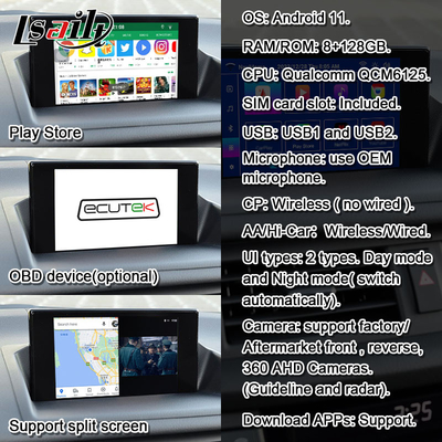 Lsailt Kablosuz CarPlay Android Video Arayüzü Lexus CT CT200H 2014-2017 Destek İndir APP'ler, NetFlix, YouTube