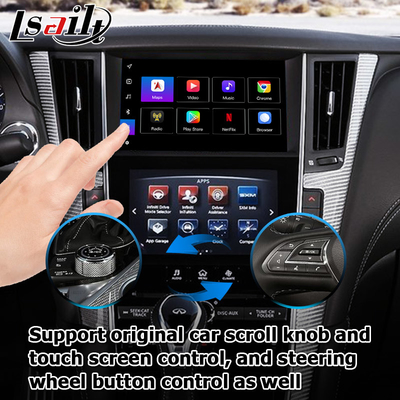 Infiniti Q50 / Q60 için GPS carplay arayüzü, 8+128GB Android 11 navigasyon kutusu arayüzü