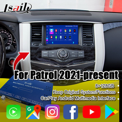 Nissan Patrol 2020-2023 için Lsailt 8G Android Multimedia Arayüzü Google Harita, CarPlay, Android Navigasyon Kutusu, YouTube