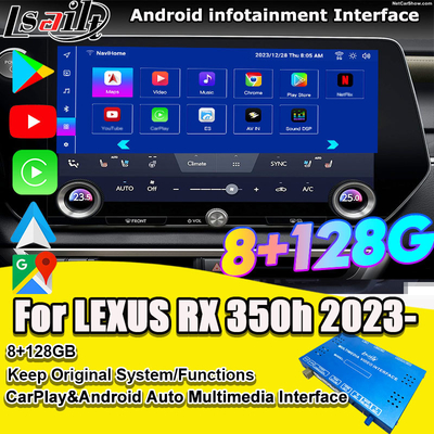 Android Multimedia Video Arayüzü RX350h RX500H 2023-2024 NX LX GX ES NetFlix, YouTube, Sim Kart yuvası dahil