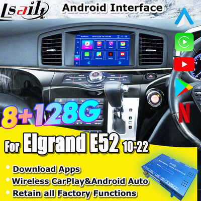 Android 13 8G Android Akıllı Eğlence Modülü Nissan Elgrand E52 2010-CarPlay, YouTube, Baş Yatak Ekranı dahil